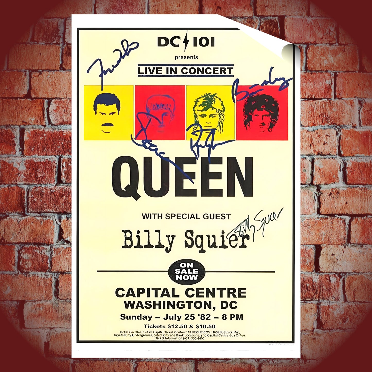 Queen Washington DC Capital Centre 1982 Hot Space Tour Vintage Concert Poster