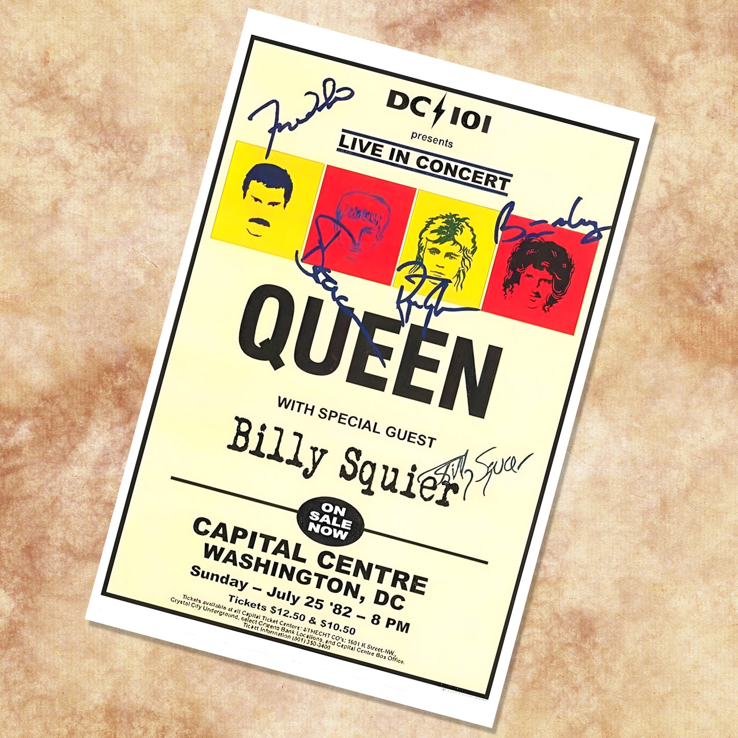 Queen Washington DC Capital Centre 1982 Hot Space Tour Vintage Concert Poster