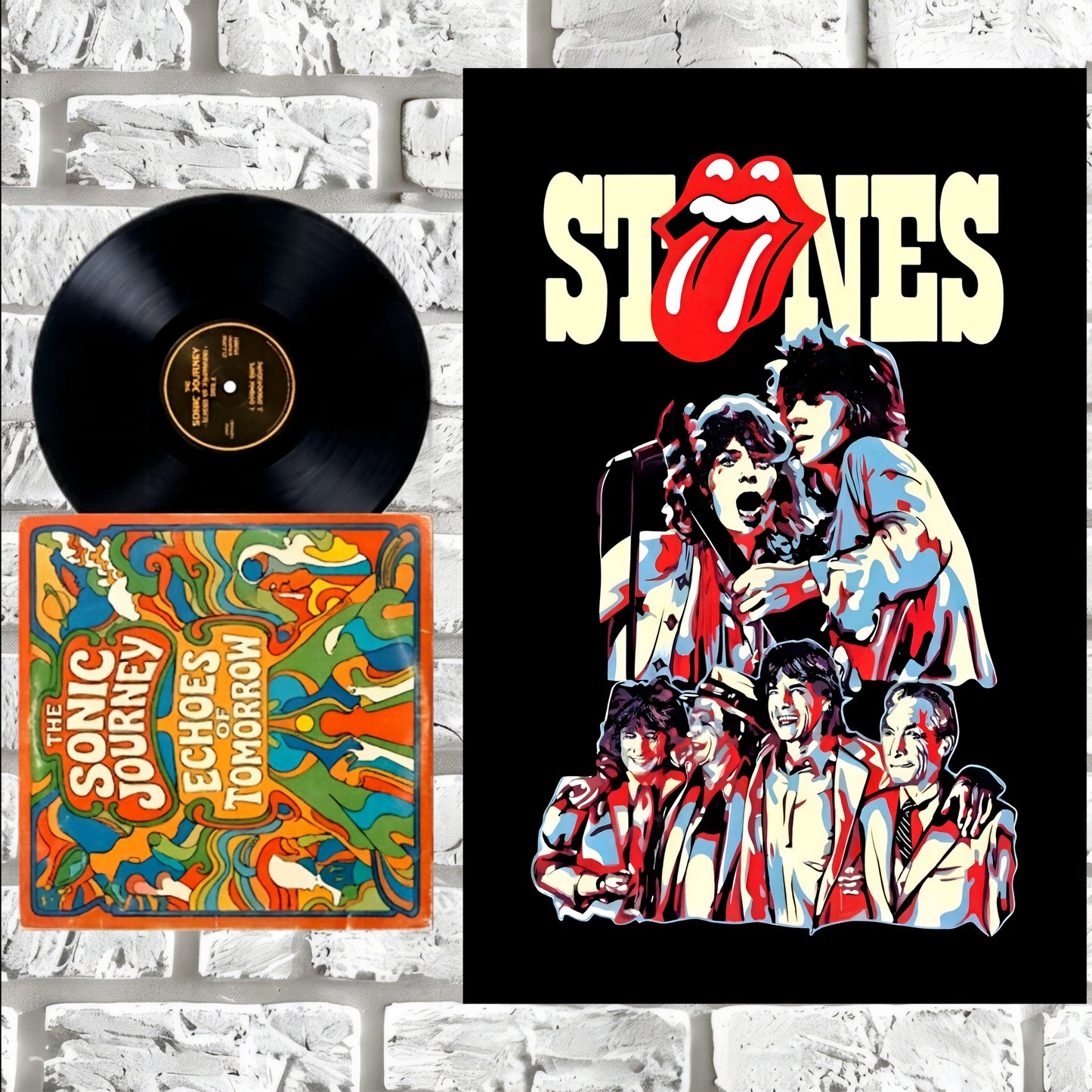 Rolling Stones Tongue Logo Pop Art Vintage Rock Poster
