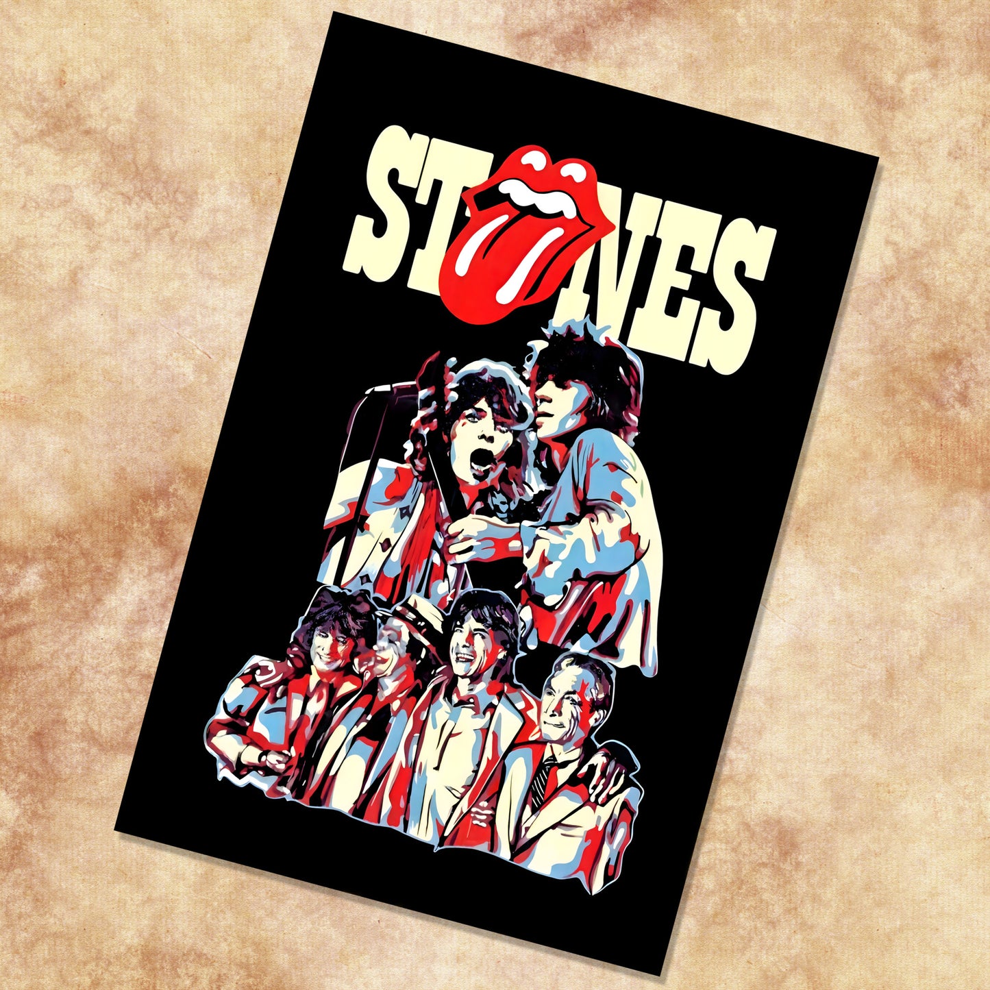 Rolling Stones Tongue Logo Pop Art Vintage Rock Poster
