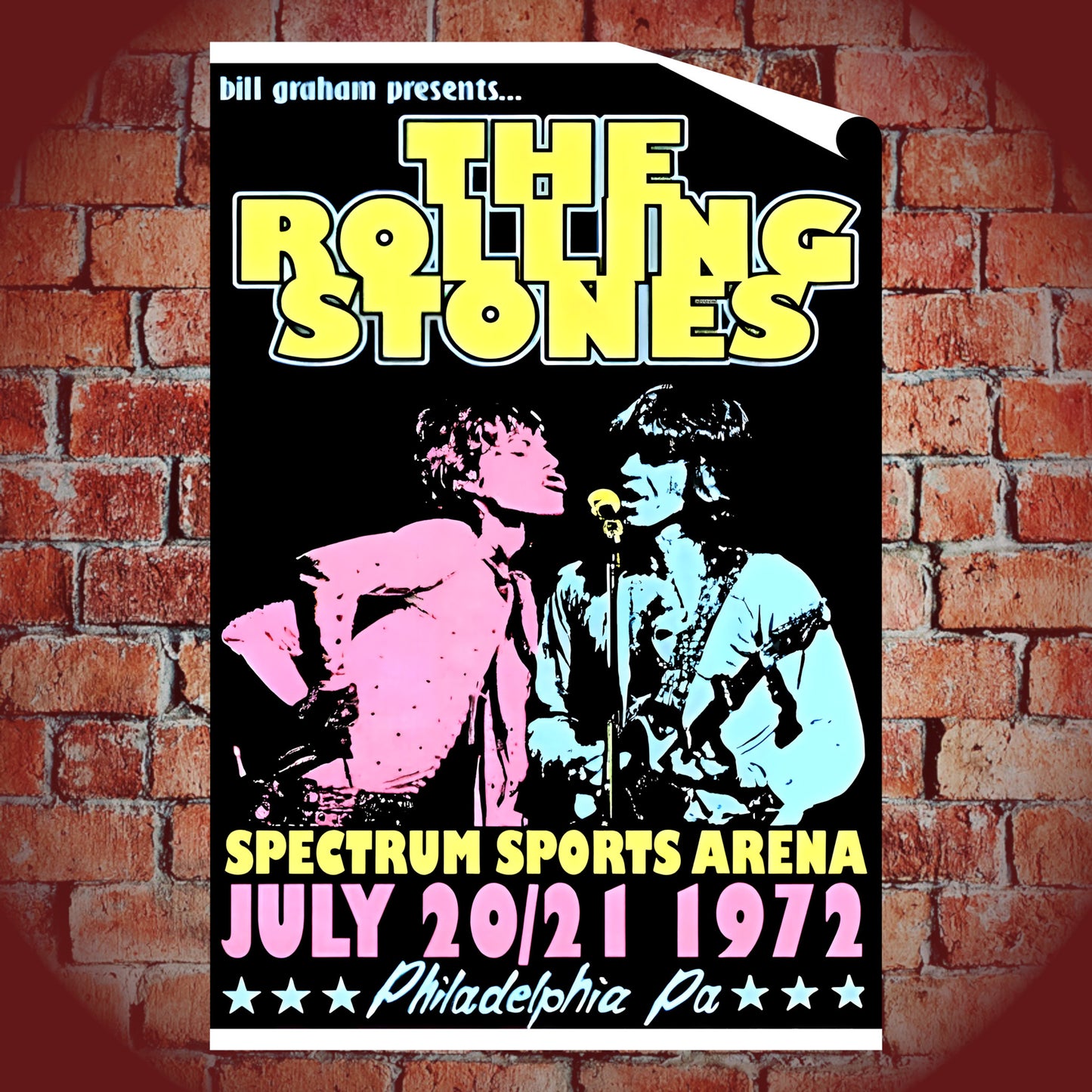 Rolling Stones Philadelphia Spectrum 1972 Bill Graham Concert Poster
