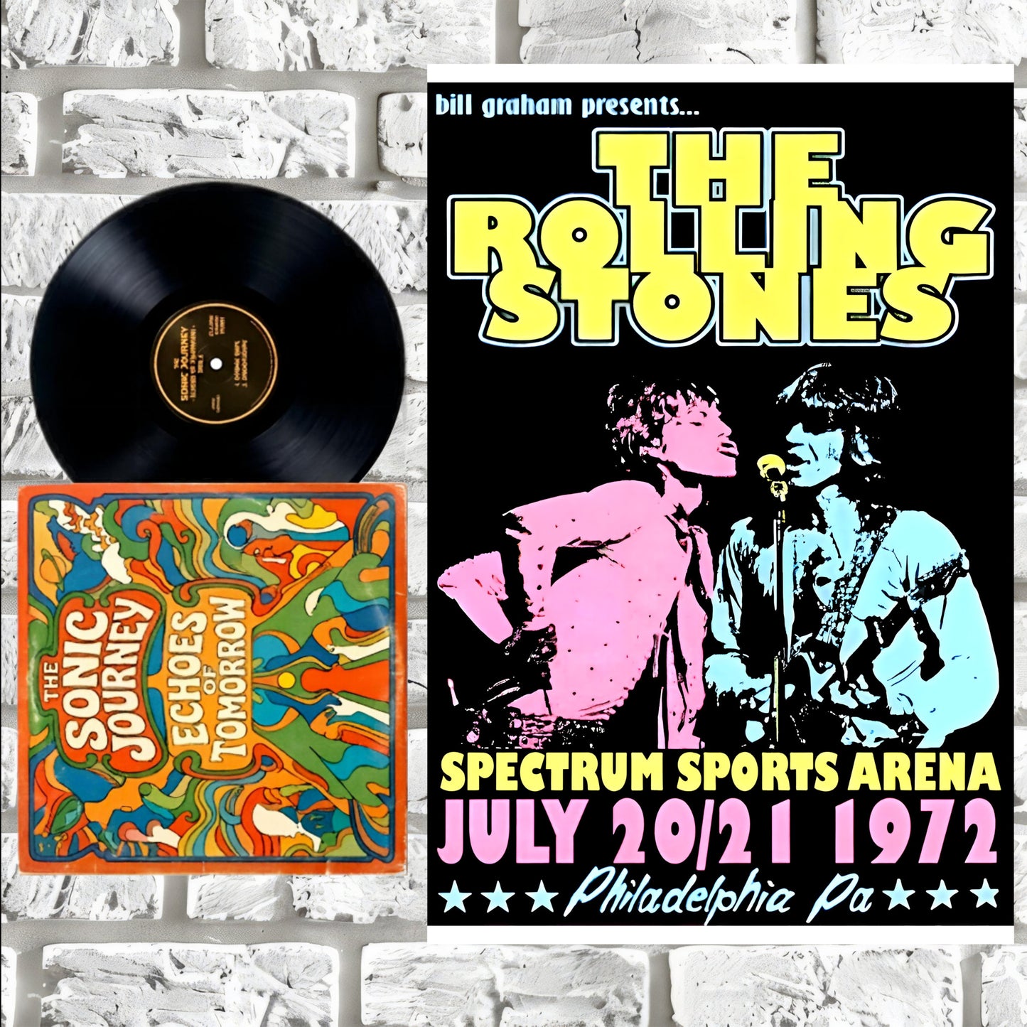 Rolling Stones Philadelphia Spectrum 1972 Bill Graham Concert Poster