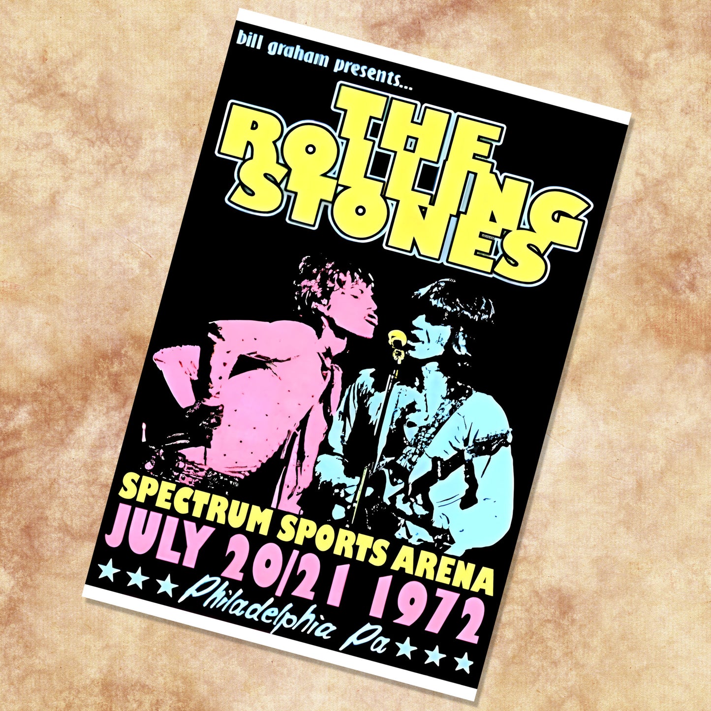 Rolling Stones Philadelphia Spectrum 1972 Bill Graham Concert Poster