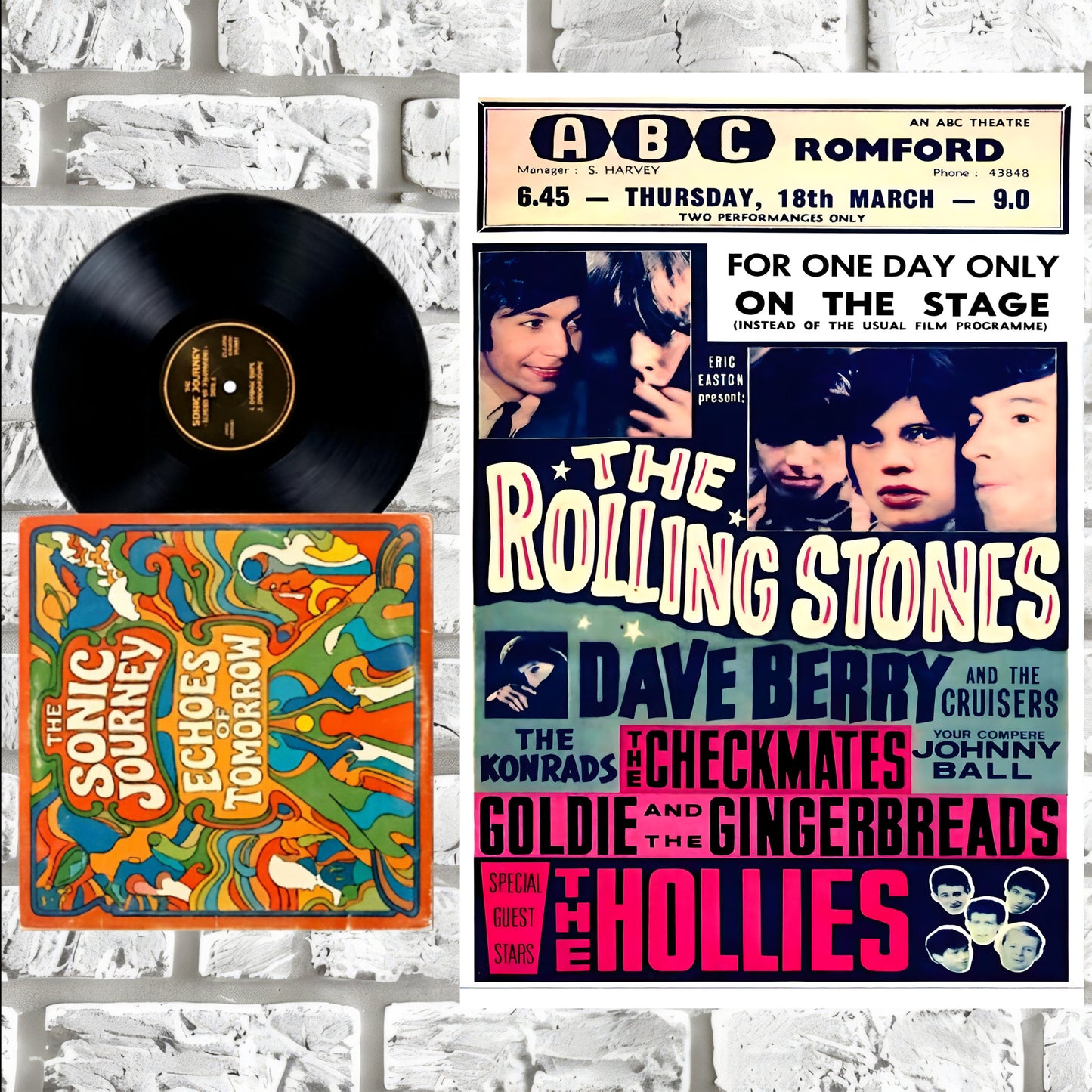 Rolling Stones ABC Romford 1965 Vintage British Tour Poster