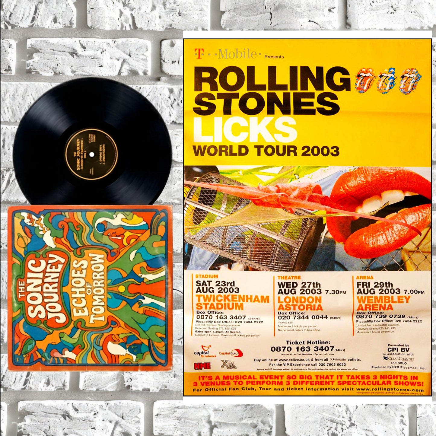 Rolling Stones Licks World Tour London 2003 Vintage Concert Poster