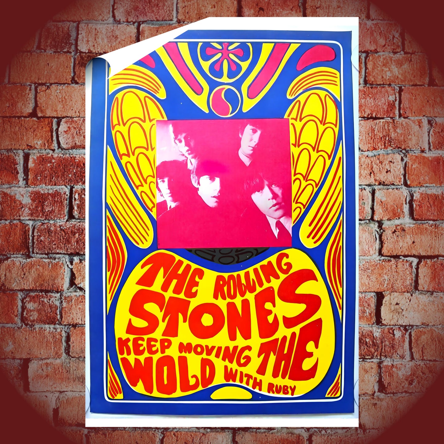 Rolling Stones Ruby Tuesday Psychedelic 1967 Vintage Art Poster