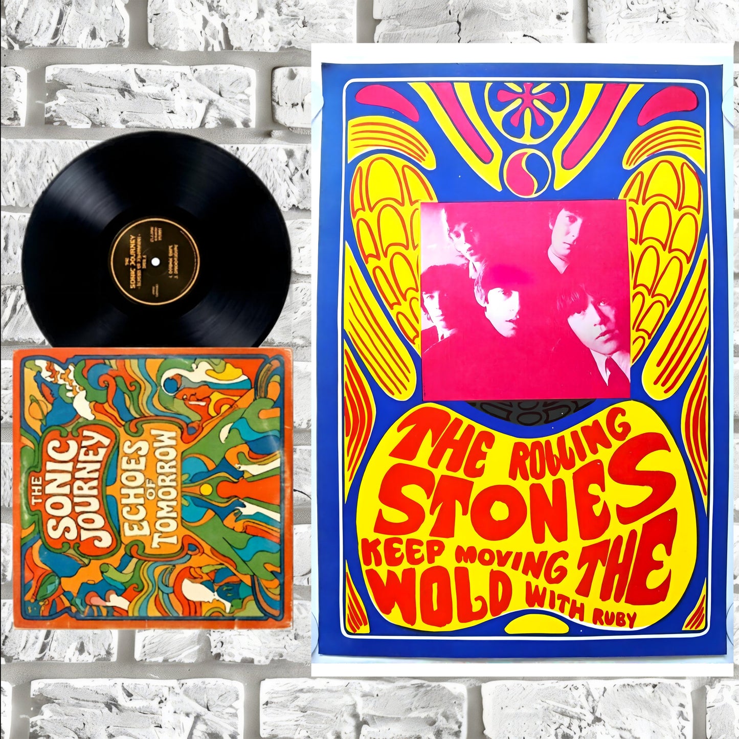Rolling Stones Ruby Tuesday Psychedelic 1967 Vintage Art Poster