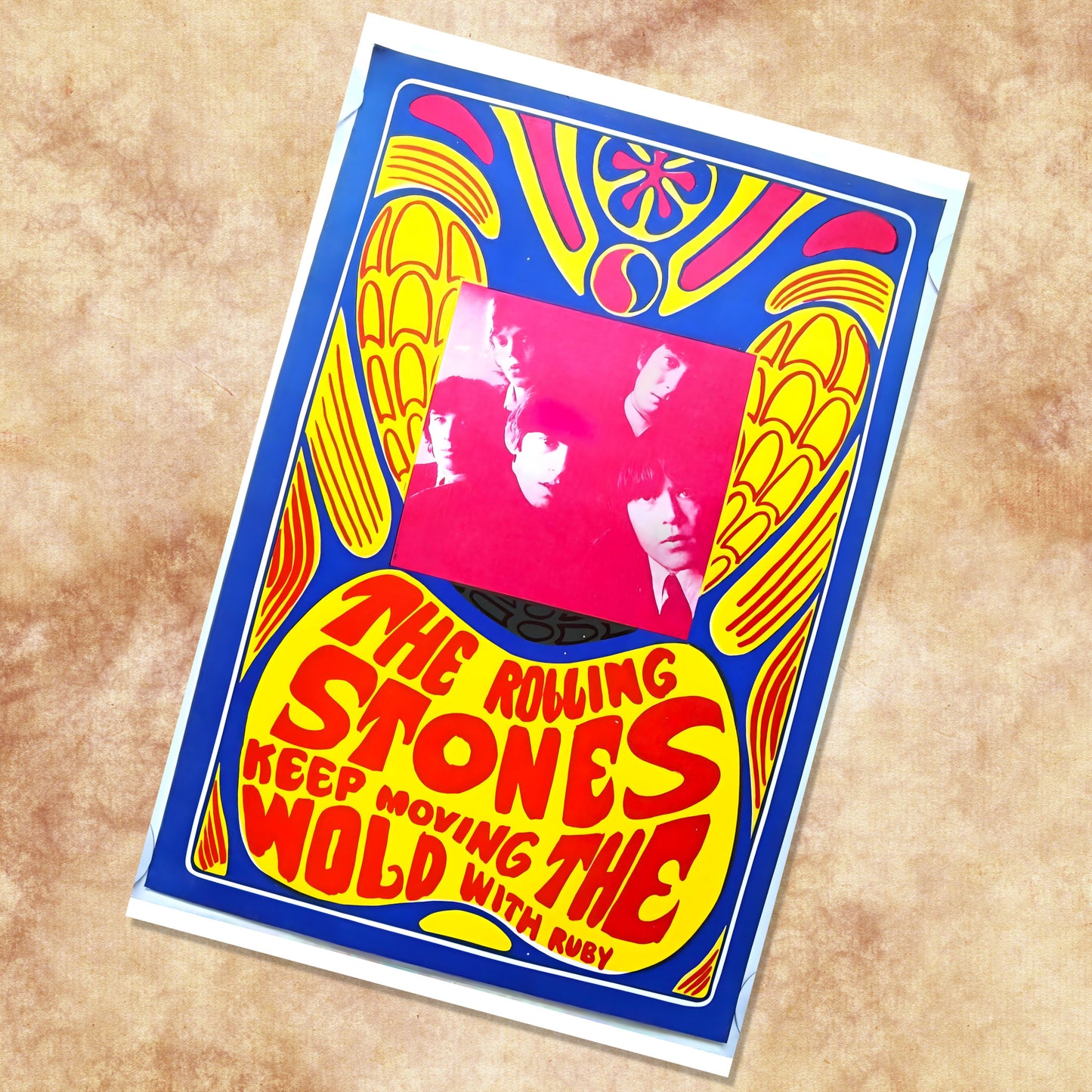 Rolling Stones Ruby Tuesday Psychedelic 1967 Vintage Art Poster