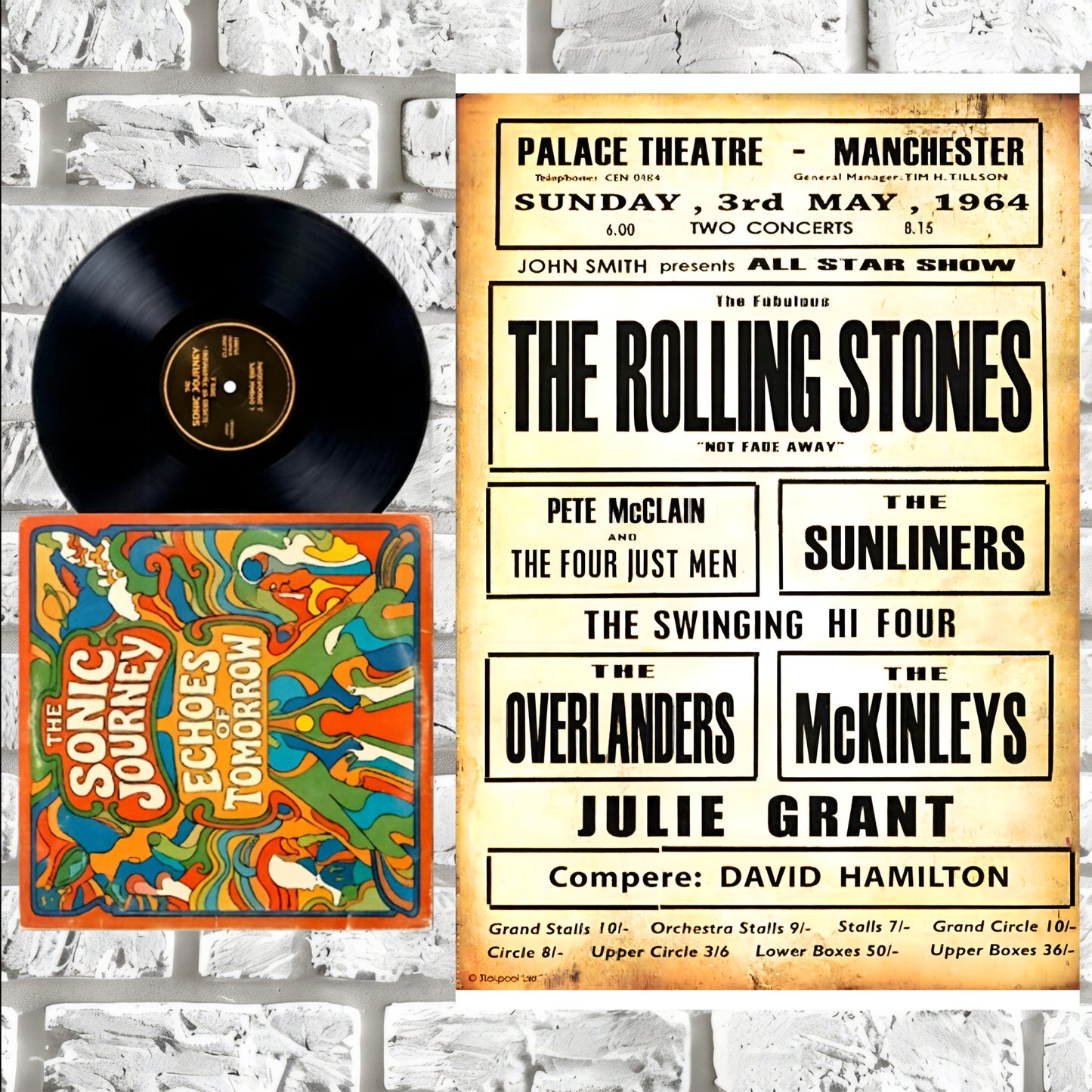 Rolling Stones Manchester Palace Theatre 1964 Vintage UK Concert Poster