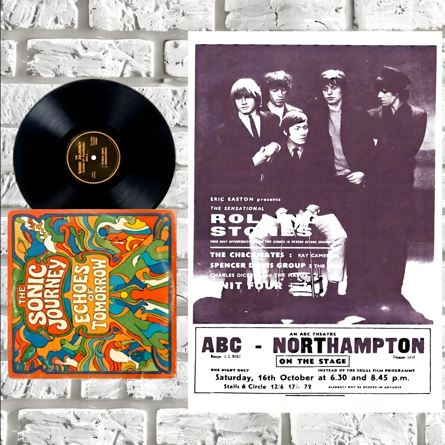 Rolling Stones ABC Northampton 1965 Vintage UK Concert Poster