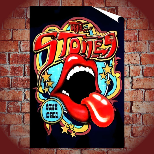 Rolling Stones Album Tongue Logo Vintage Art Poster
