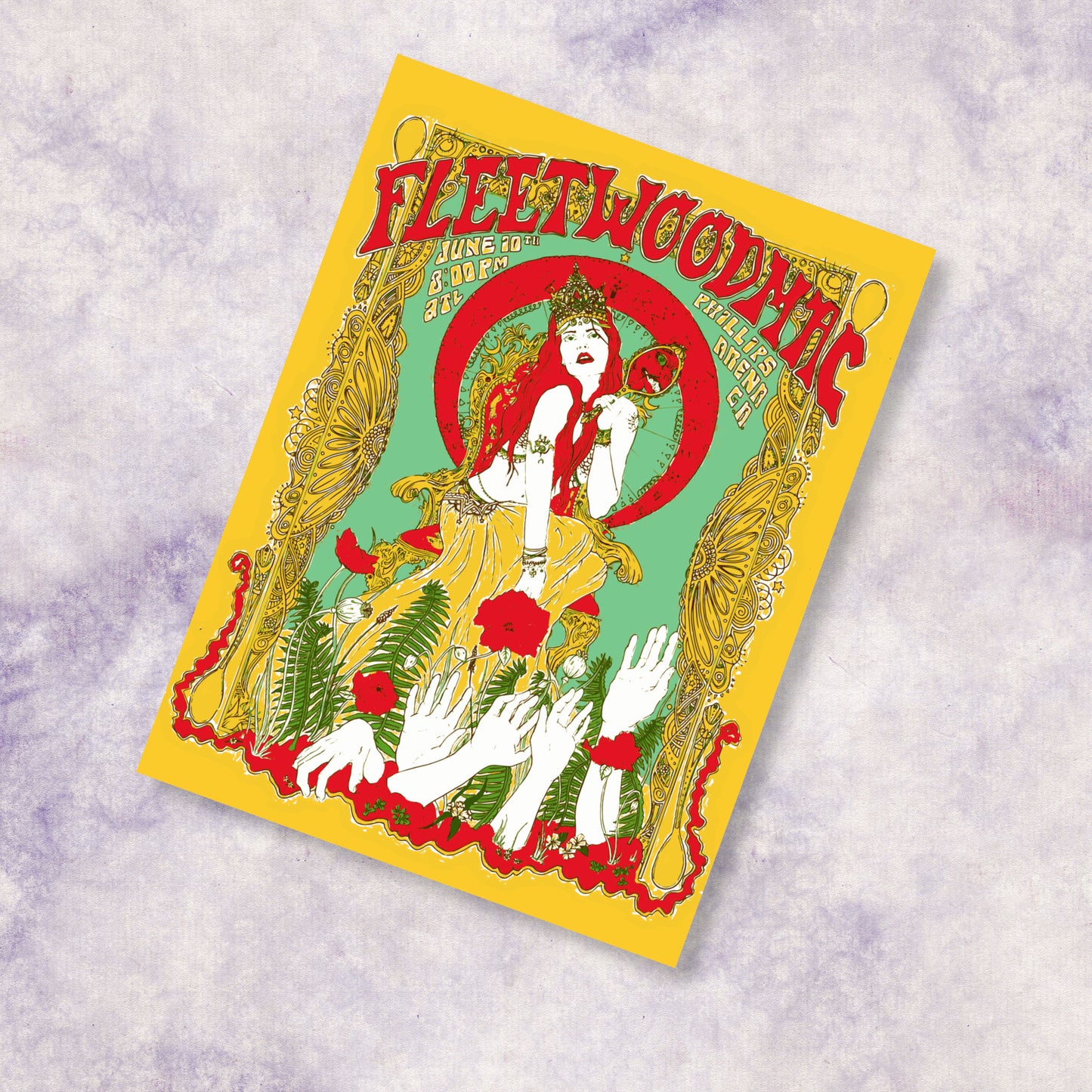 Fleetwood Mac Vintage Concert Poster Atlanta Phillips Arena June 1999