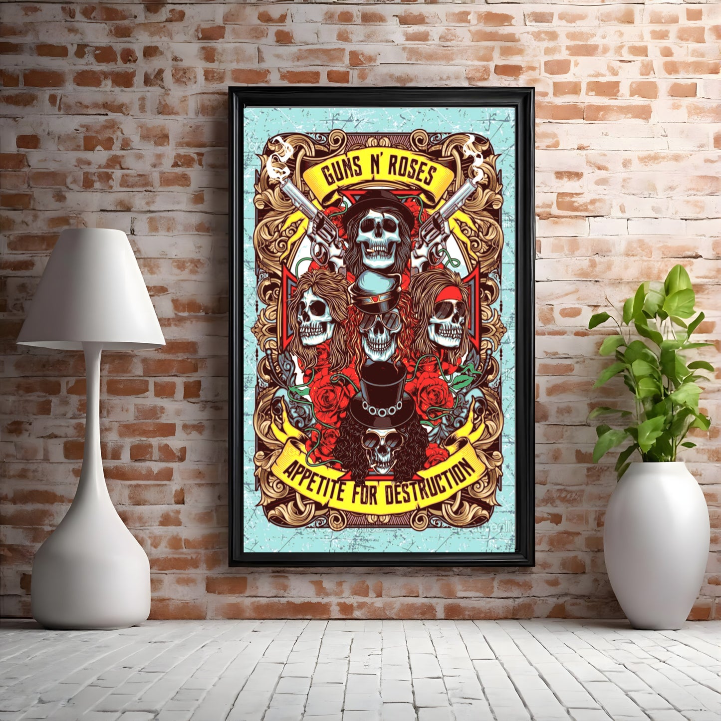 Guns N' Roses Appetite for Destruction Vintage Art Rock Poster