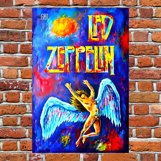 Led Zeppelin Icarus Impressionist Oil Painting Style Art Print