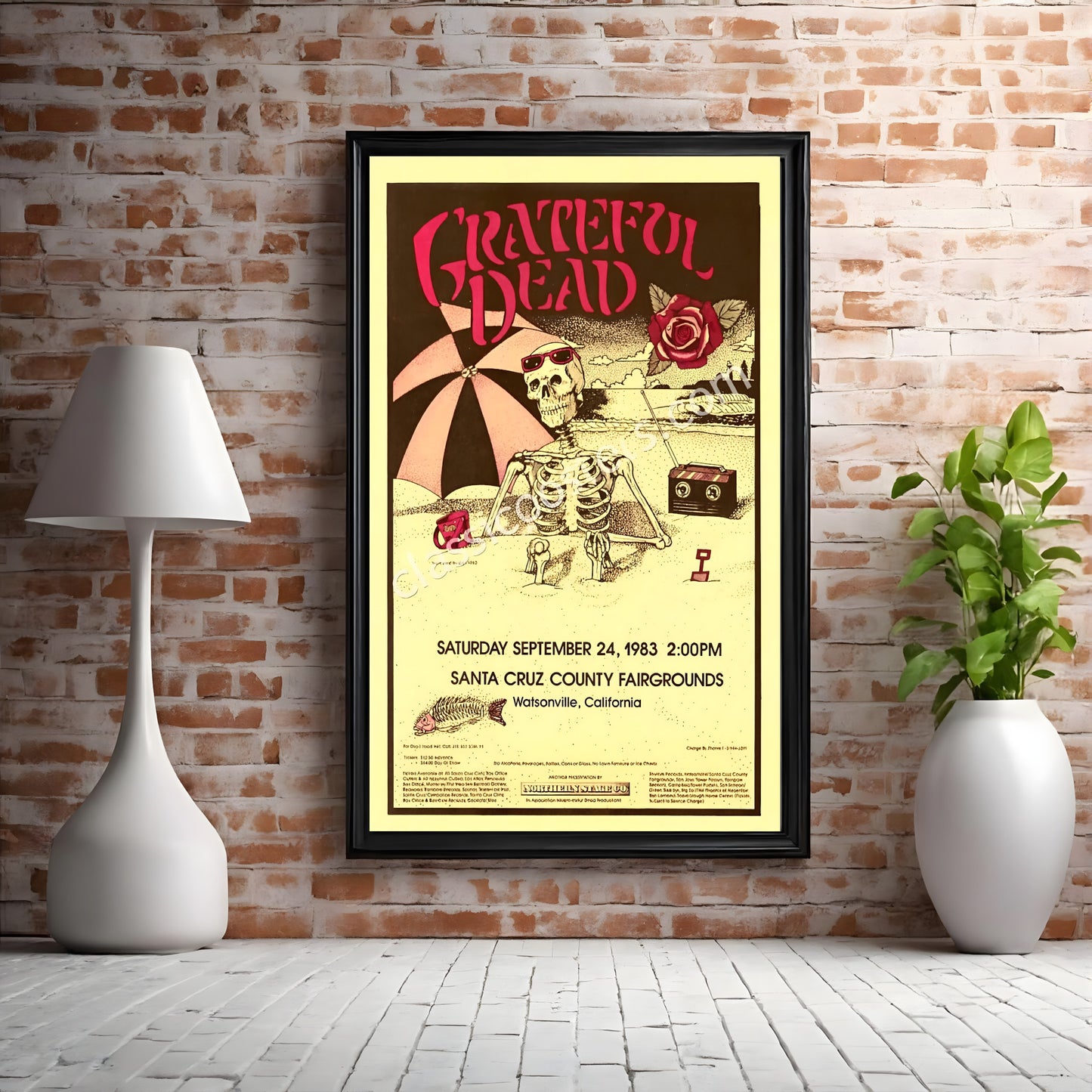 Grateful Dead 1983 Santa Cruz California Vintage Concert Poster