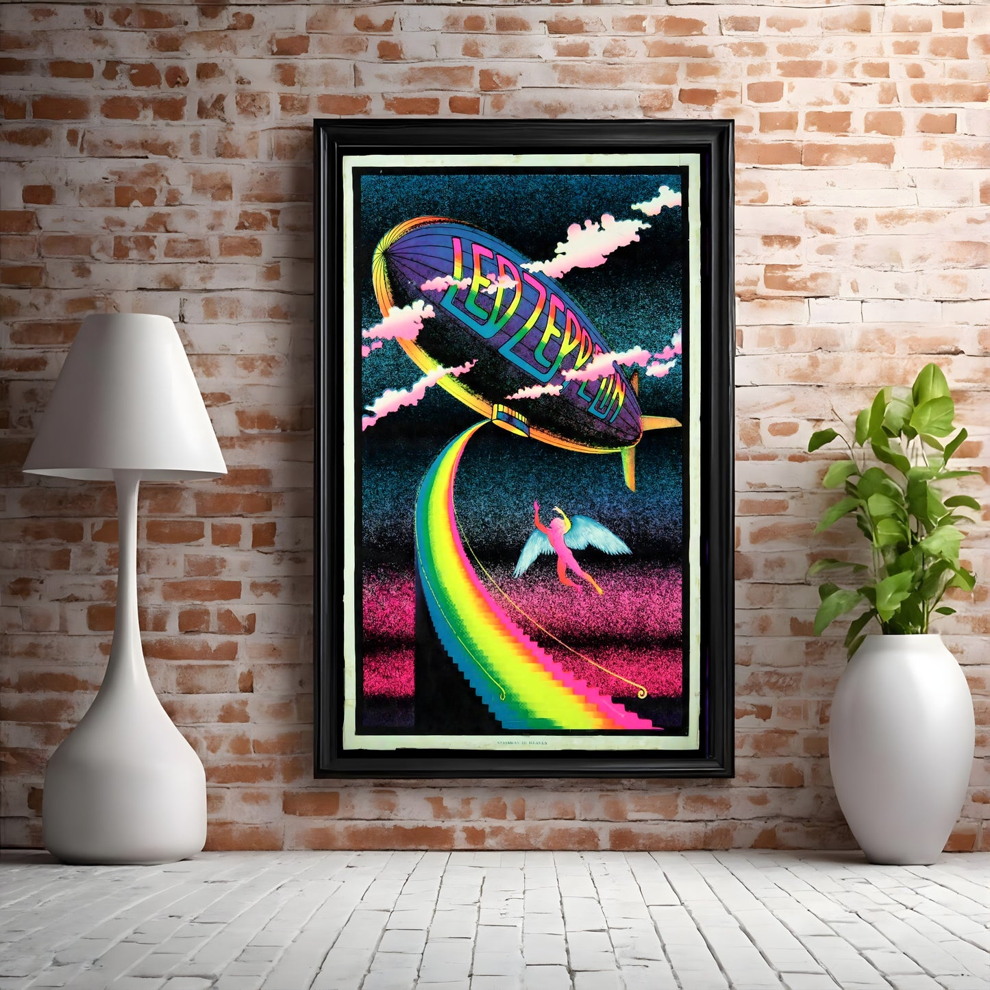 Led Zeppelin Stairway to Heaven Neon Psychedelic Art Poster