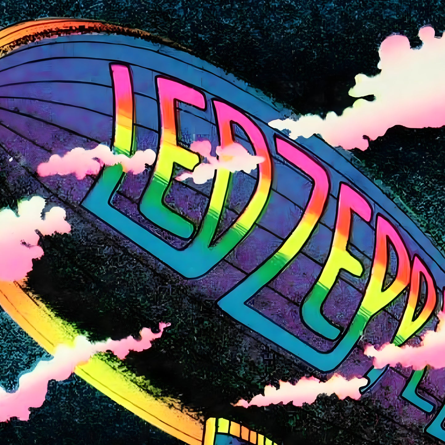 Led Zeppelin Stairway to Heaven Neon Psychedelic Art Poster