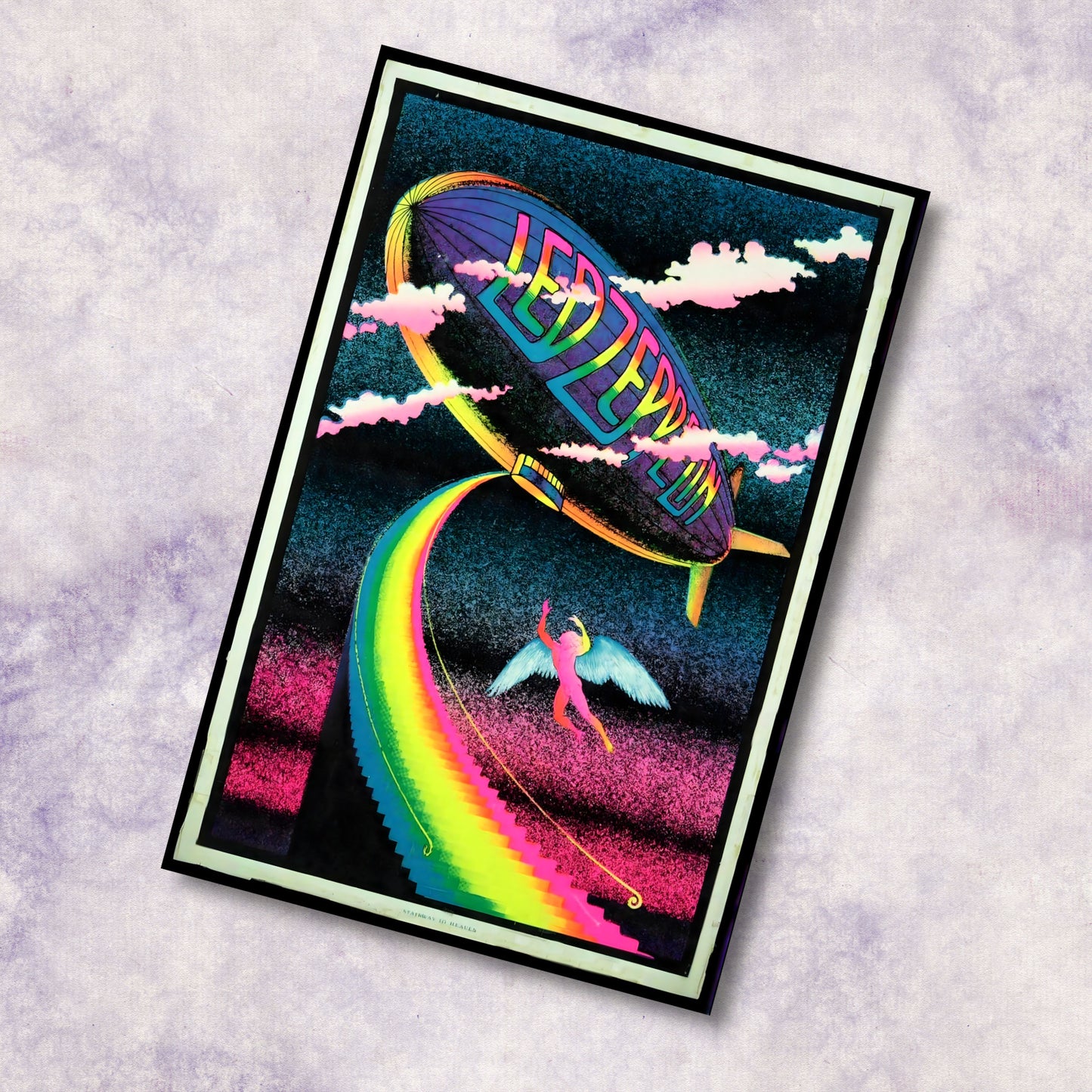 Led Zeppelin Stairway to Heaven Neon Psychedelic Art Poster