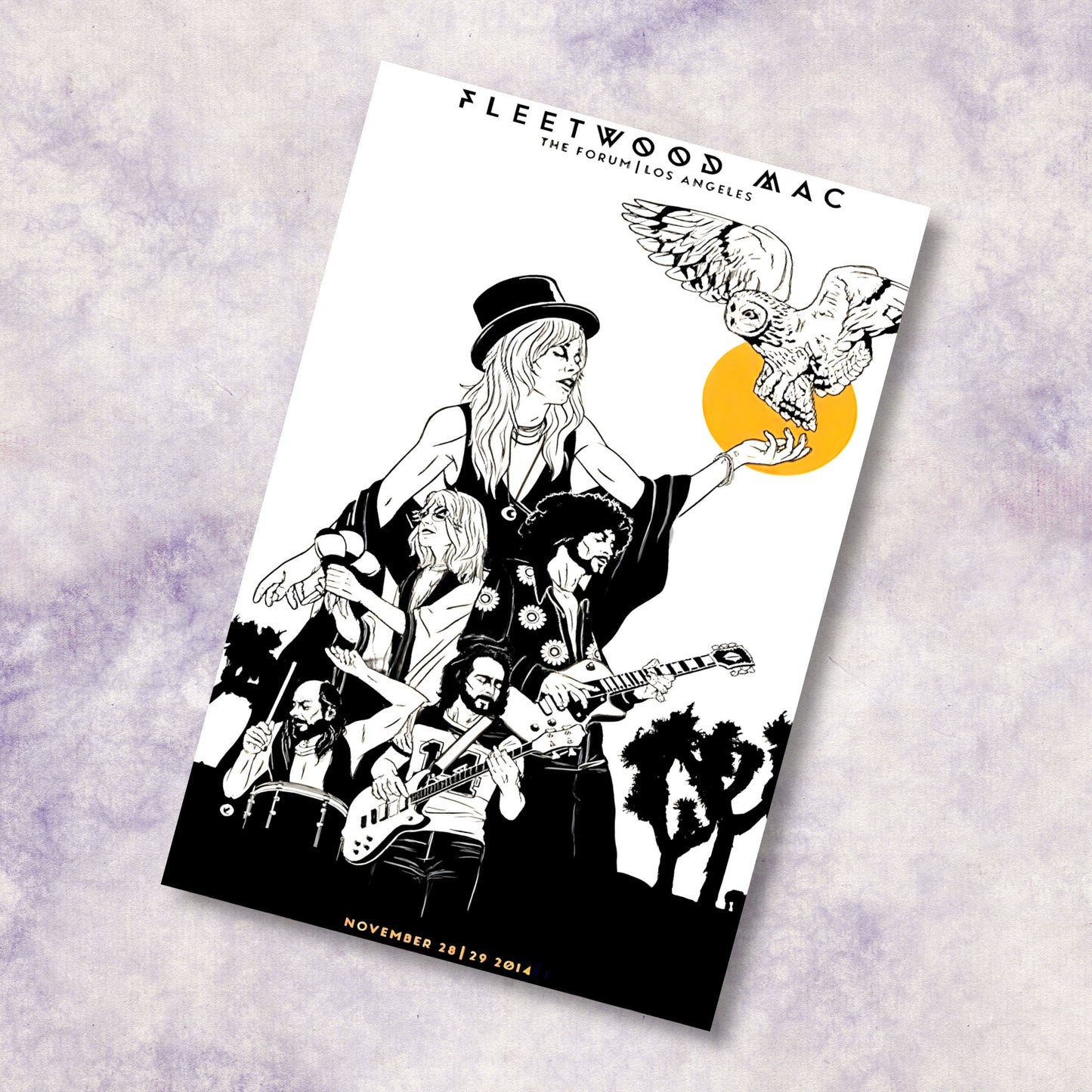 Fleetwood Mac 2014 Los Angeles Forum Concert Poster - Art Print