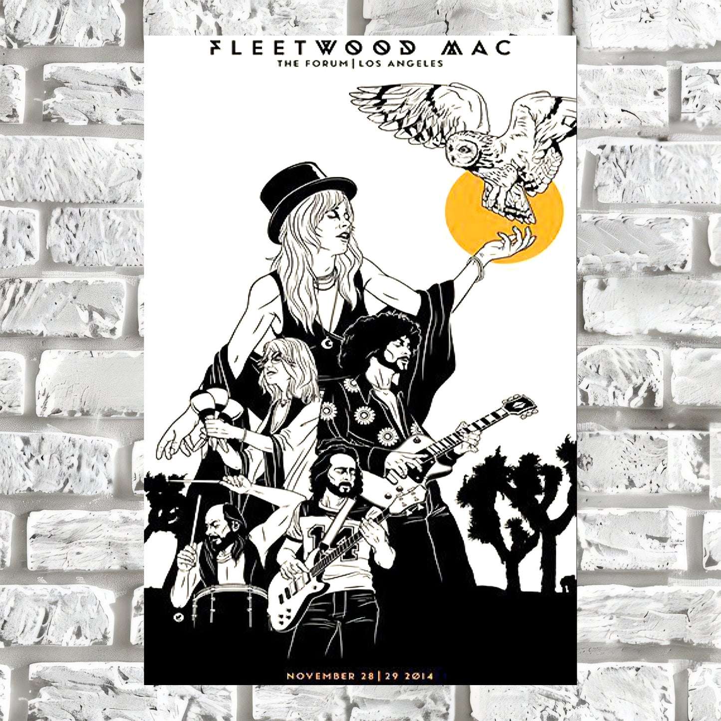 Fleetwood Mac 2014 Los Angeles Forum Concert Poster - Art Print