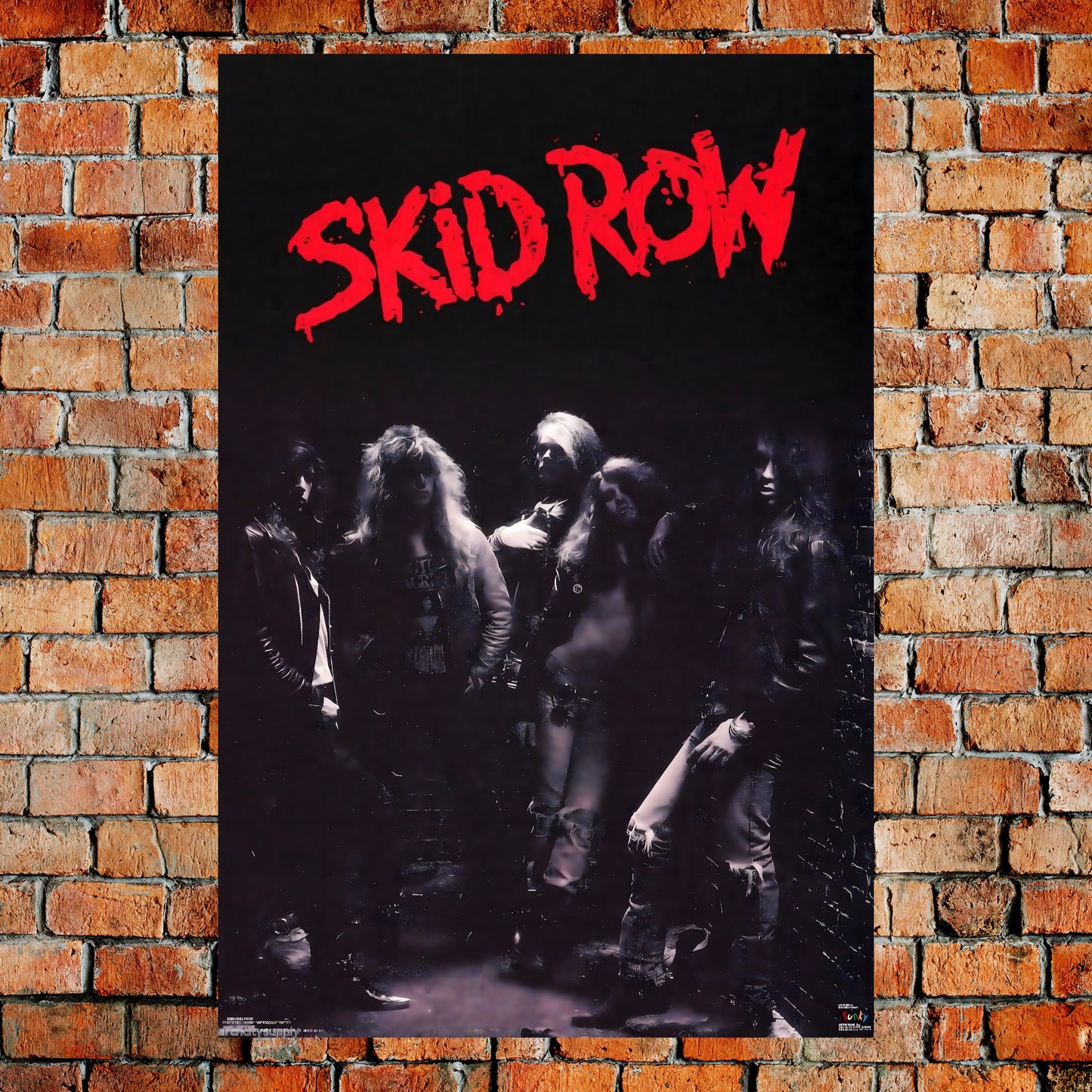 Skid Row 1989 Debut Era Vintage Logo & Band Photography Poster