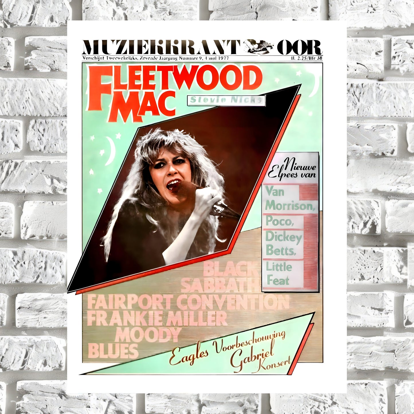 Stevie Nicks Fleetwood Mac 1977 Vintage Magazine Cover Poster