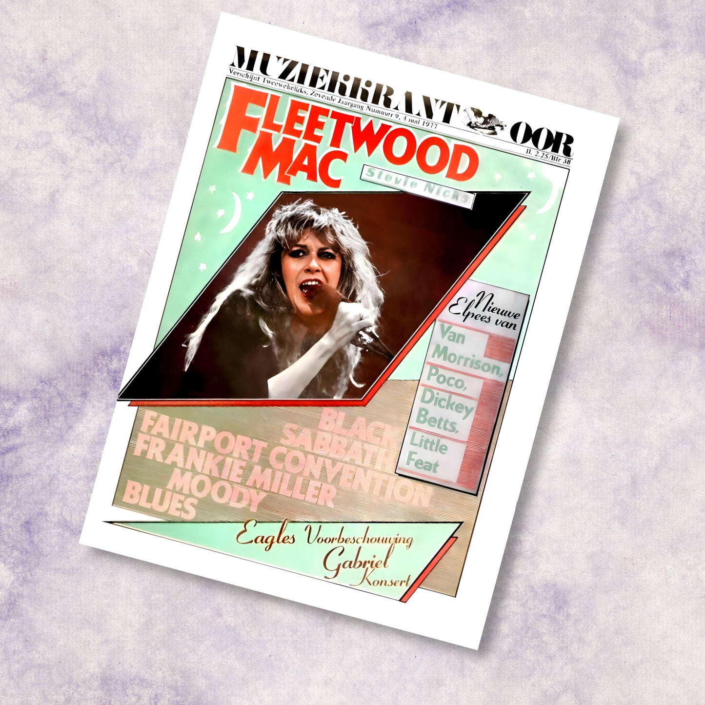 Stevie Nicks Fleetwood Mac 1977 Vintage Magazine Cover Poster
