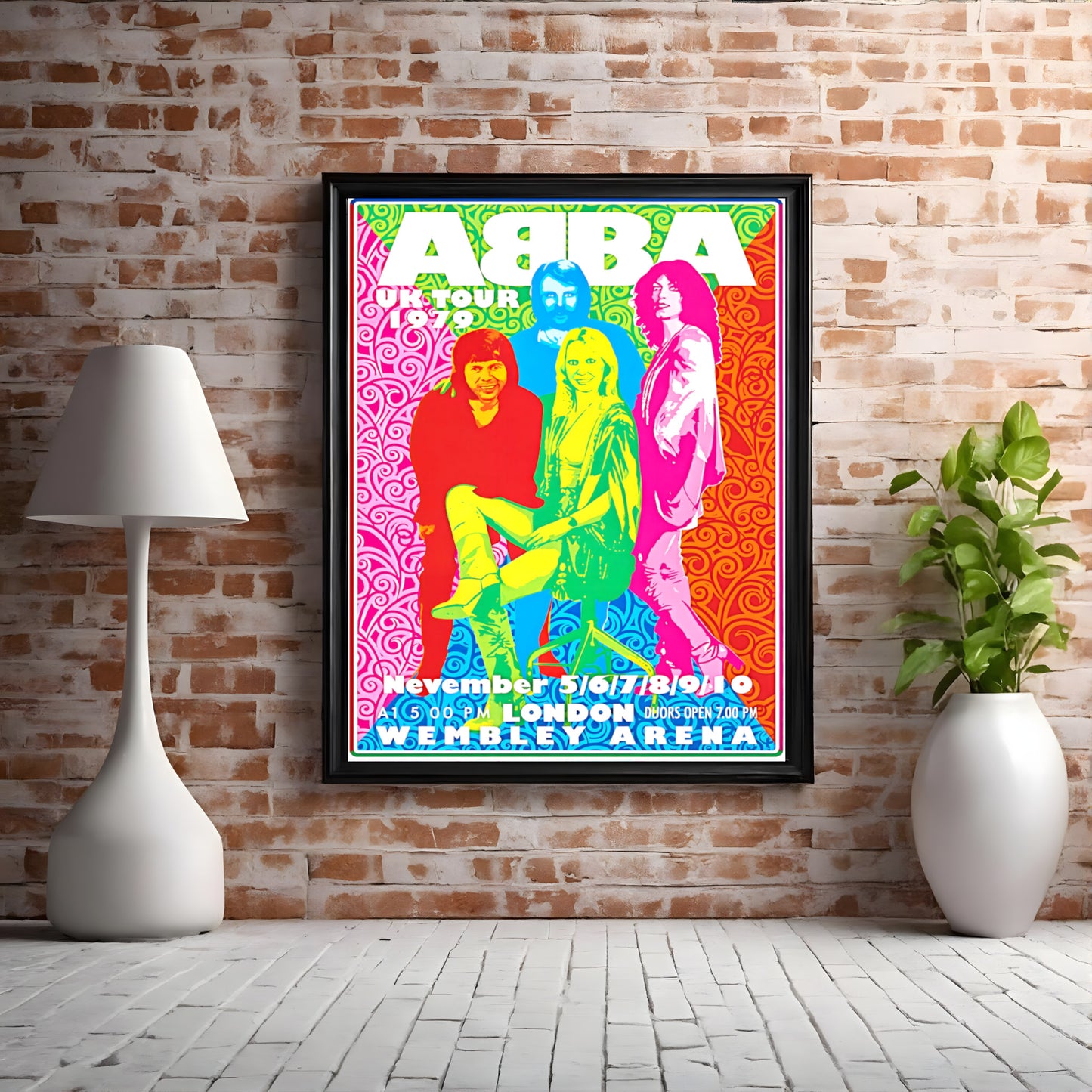 ABBA 1979 London Wembley Arena UK Tour Vintage Pop Art Poster