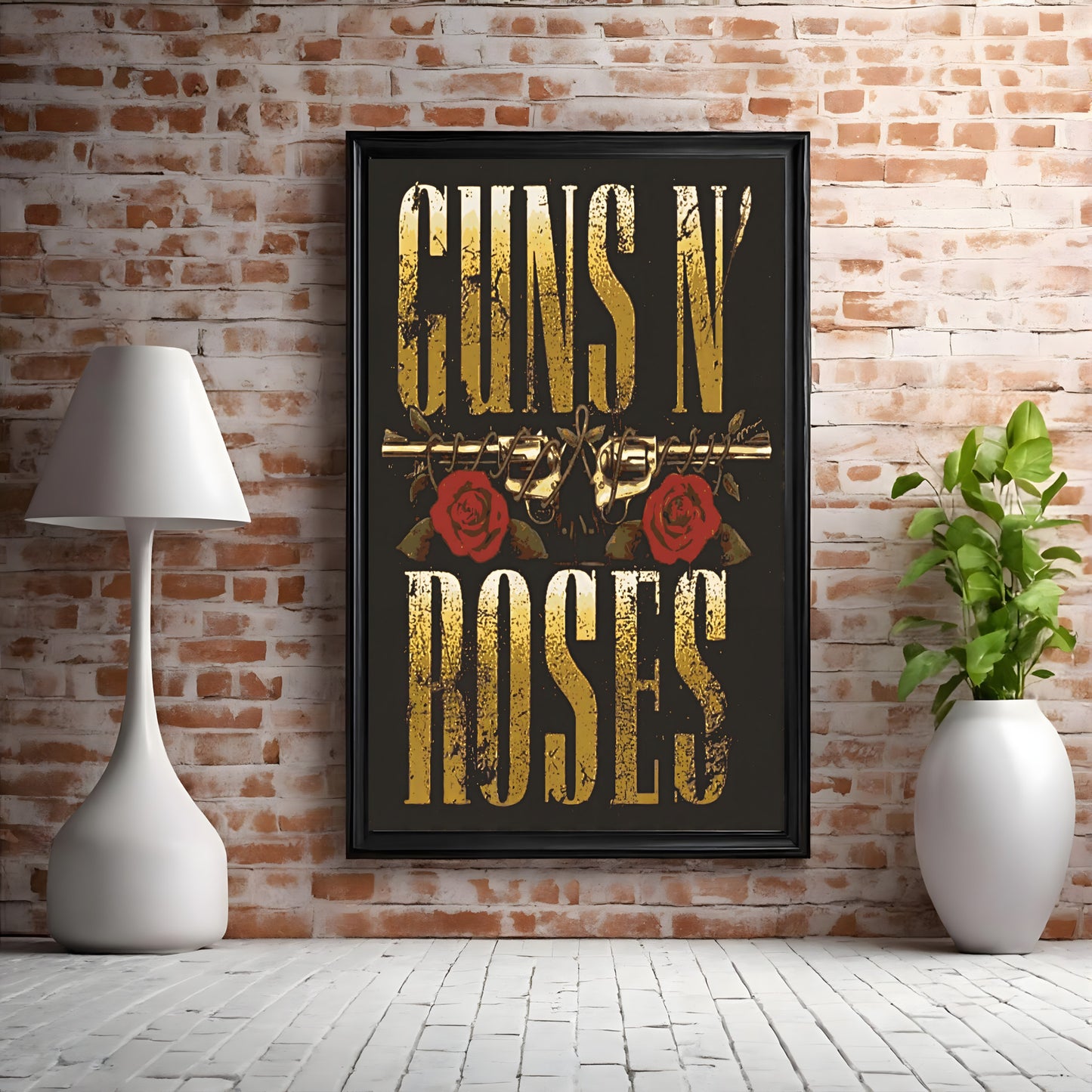 Guns N' Roses Classic Bullet Logo Vintage Distressed Art Poster