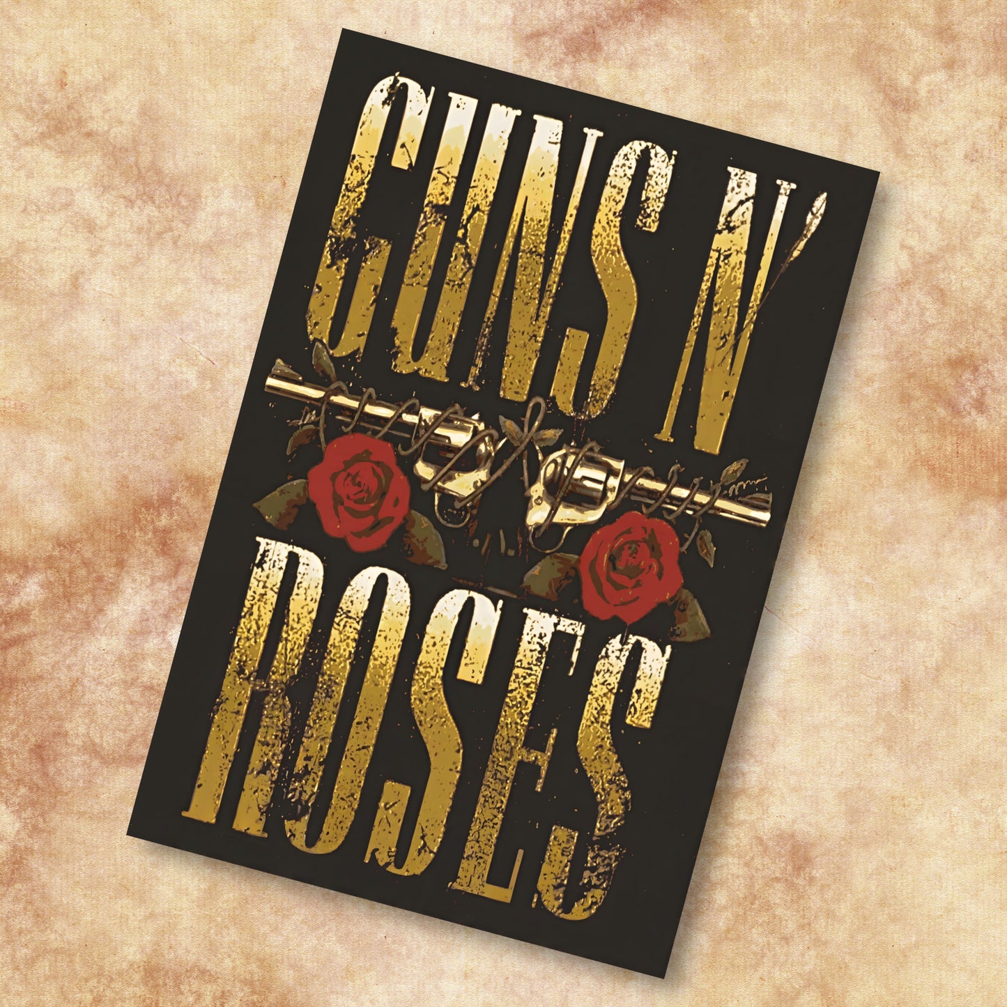 Guns N' Roses Classic Bullet Logo Vintage Distressed Art Poster