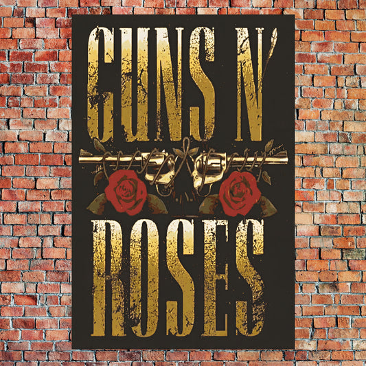 Guns N' Roses Classic Bullet Logo Vintage Distressed Art Poster