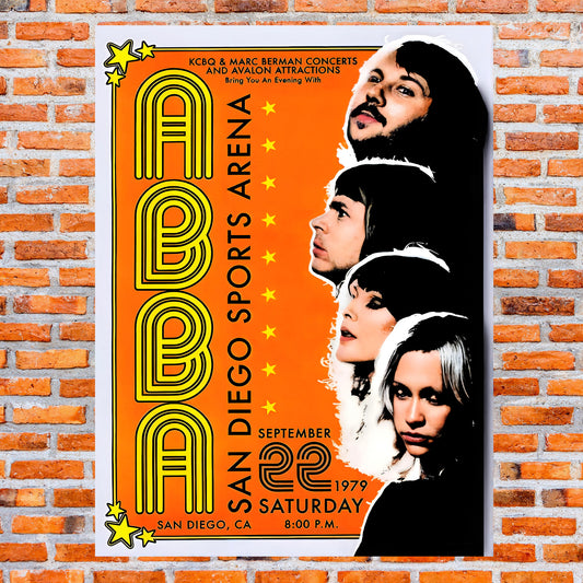 ABBA 1979 San Diego Sports Arena Vintage North American Tour Poster