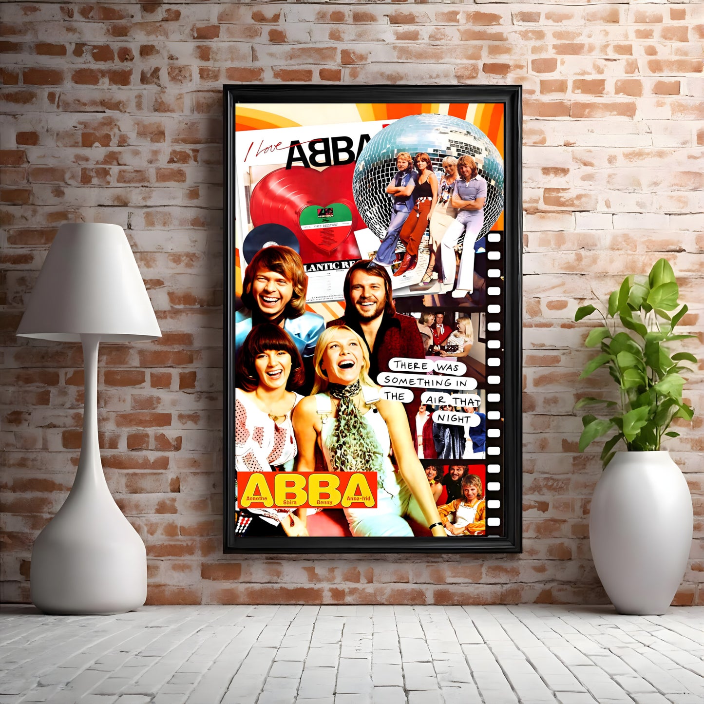 ABBA Fernando Lyric & Disco Ball Vintage Multimedia Collage