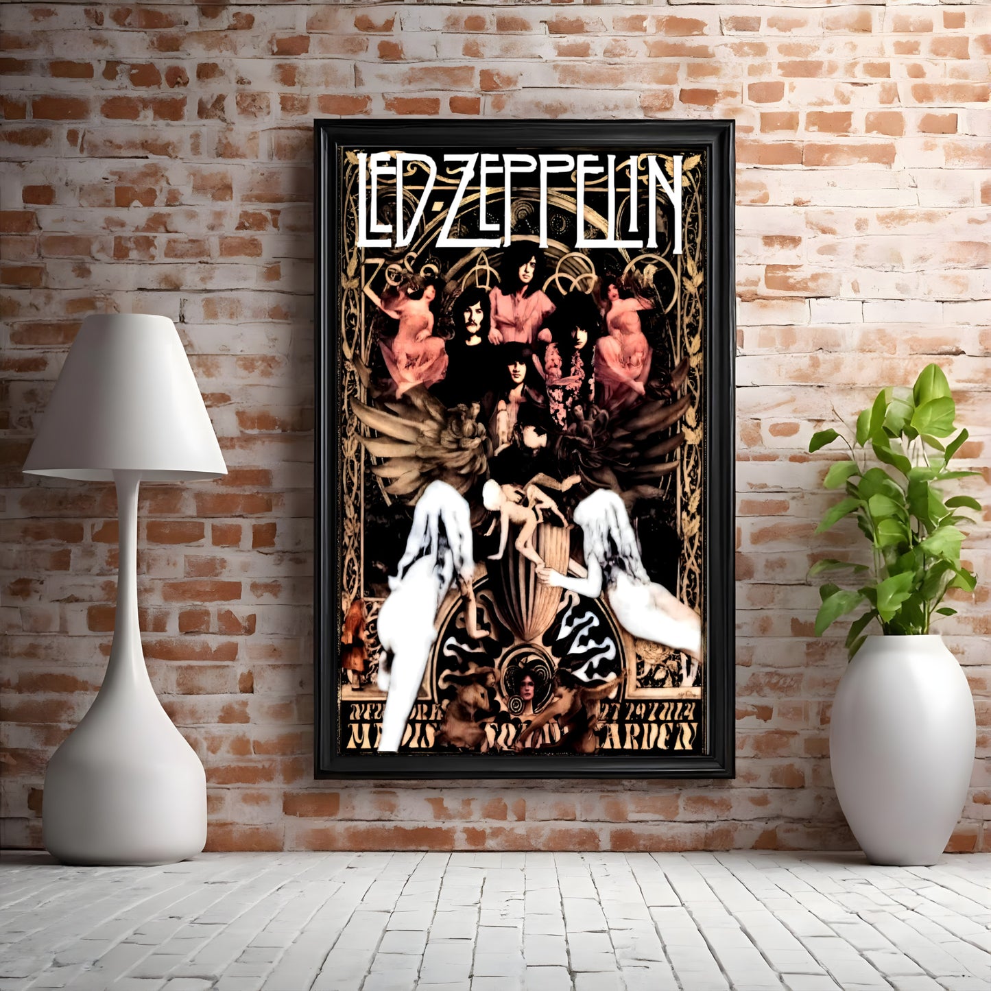 Led Zeppelin Madison Square Garden NYC Vintage Gothic Art Poster