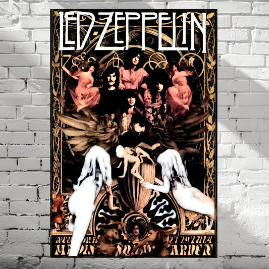Led Zeppelin Madison Square Garden NYC Vintage Gothic Art Poster