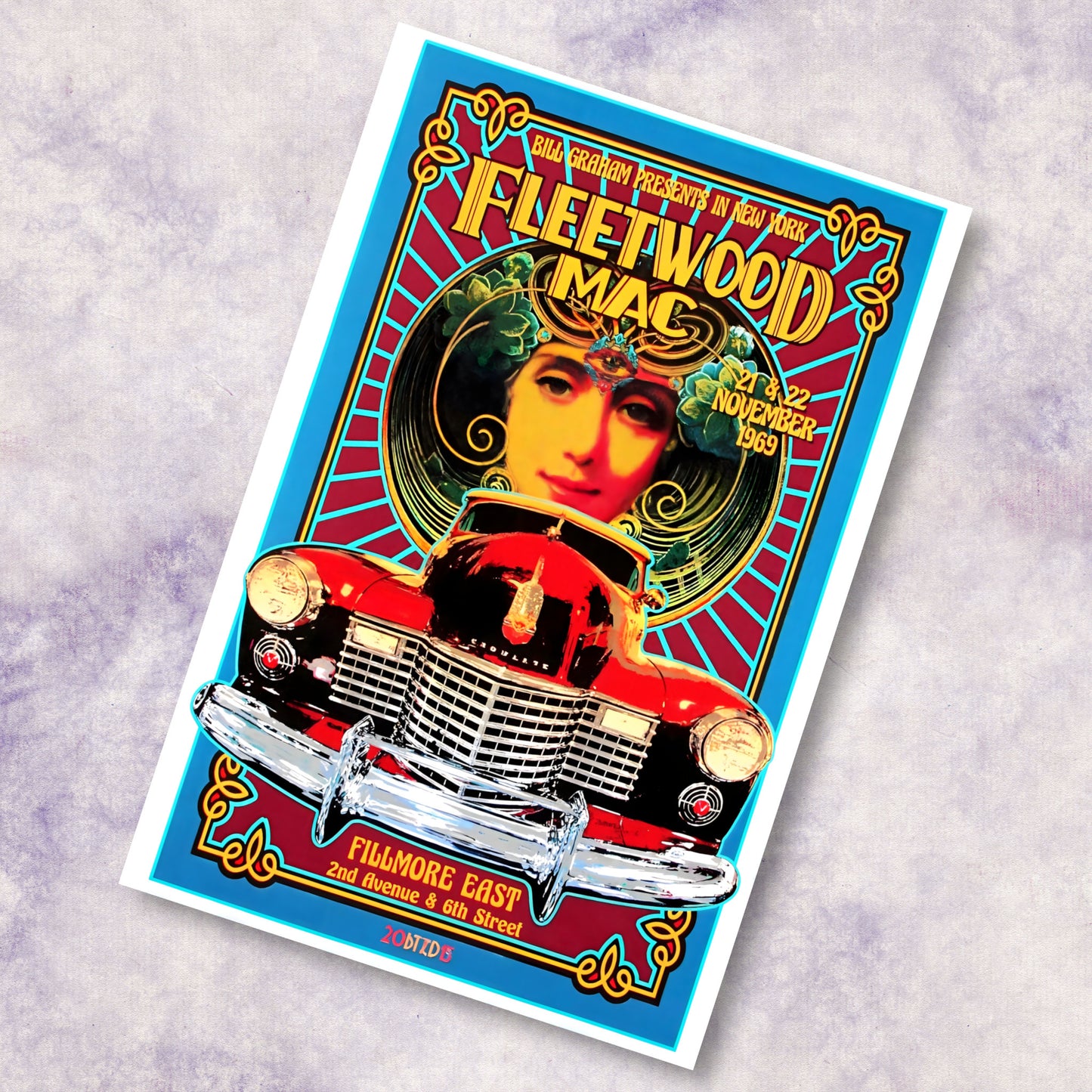 Fleetwood Mac 1969 Fillmore East NYC Vintage Concert Poster Art Print