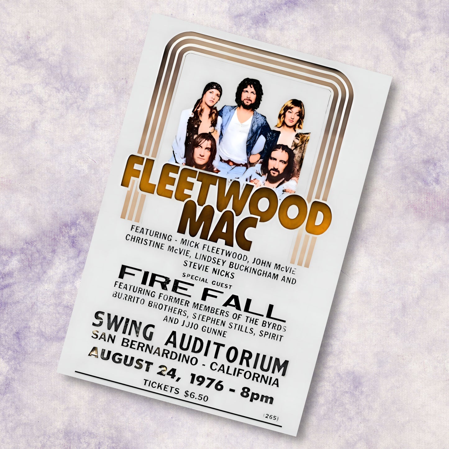 Fleetwood Mac 1976 San Bernardino Concert Poster - Vintage Art Print