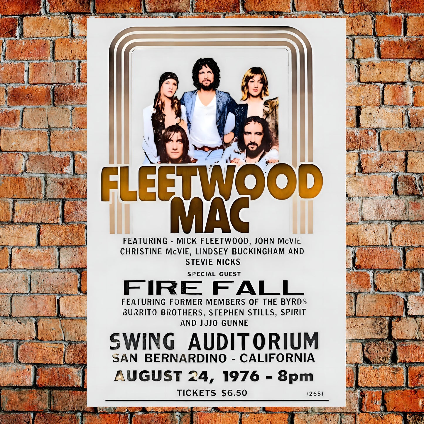 Fleetwood Mac 1976 San Bernardino Concert Poster - Vintage Art Print