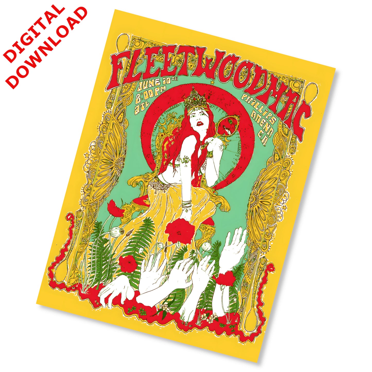 Fleetwood Mac Vintage Concert Poster Atlanta Phillips Arena June 1999 - Instant Digital Download
