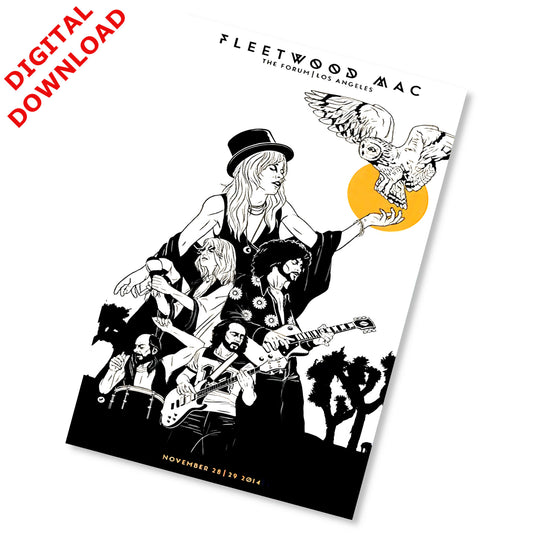 Fleetwood Mac 2014 Los Angeles Forum Concert Poster - Art Print - Instant Digital Download
