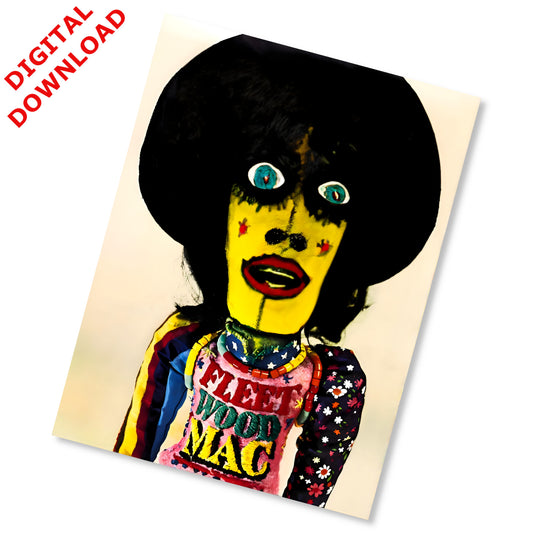 Fleetwood Mac Rumours Era Surreal Folk Art Doll Vintage Band Poster _ Instant Digital Download