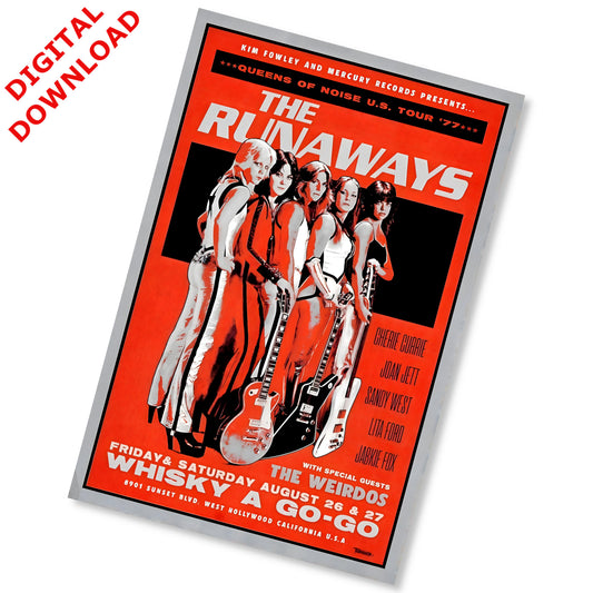 The Runaways 1977 Whisky a Go-Go Vintage Punk Rock Concert Poster - Instant Digital Download