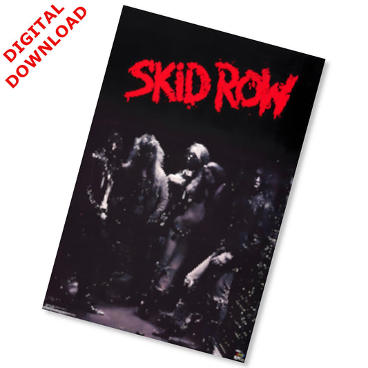 Skid Row 1989 Debut Era Vintage Logo & Band Photography Poster - Instant Digital Download